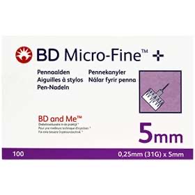 BD Micro-Fine Pen Needles 0.25mm (31G) x 5mm