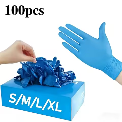 Blue Nitrile Examination Gloves Powder-Free – Box of 100
