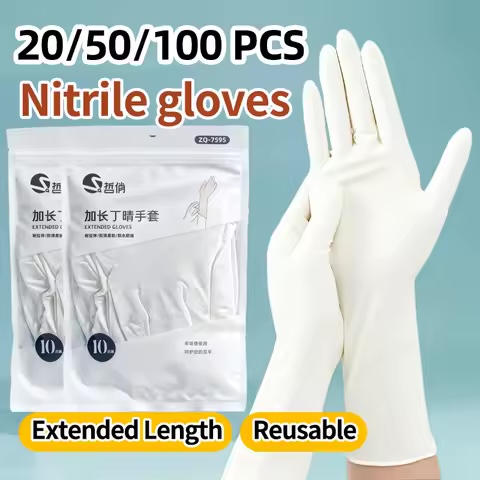 Long Cuff Nitrile Gloves Extended Protection – Box of 50