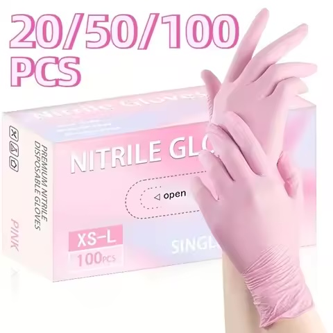 Pink Nitrile Gloves Salon Grade – Box of 100
